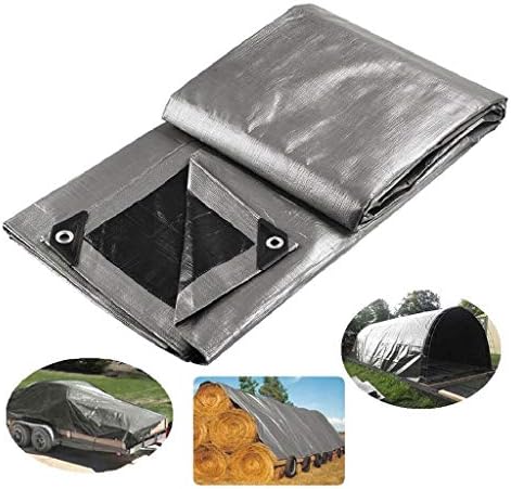 Heavy Duty Rainproof/Sunscreen Reinforced Tent Canopy Poly Tarp Car Boat Cover Tarpaulin (16ft x 20ft [4.8m x 6m])