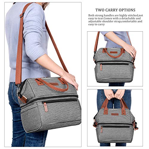 image for DTBG Lokass Lunch Bags for Women Wide Open Insulated Lunch Box With Do