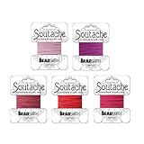 Red and Pink Soutache Rayon and Polyester Cord Mix for Bead Embroidery and Soutache Jewelry Making