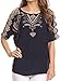 Sakkas Enya Batik Wide Scoop Neck Blouse Shirt Top Open Sleeves