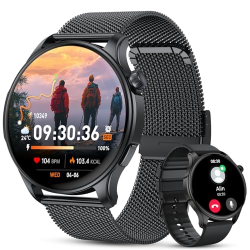 Smart Watch Men Women Smartwatch with Calls: Waterproof Fitness Tracker Bluetooth Digital Smart Watch Sports Bracelet Activity Pedometer Heart Rate Monitor Sleep Monitor for Android iOS