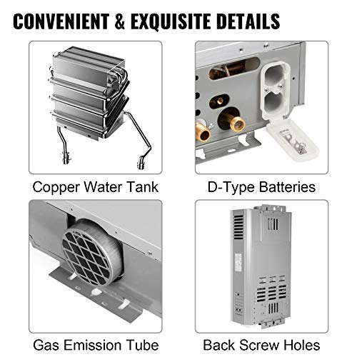 Happybuy Tankless Water Heater Propane 10L Propane Water Heater 2.7GPM