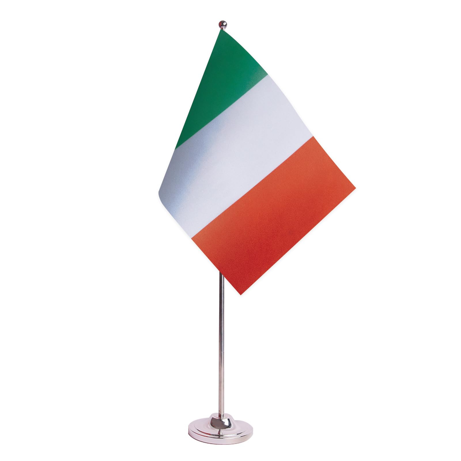AZ FLAG Italy Prestige Table Flag 6'' x 9'' - Italian Office Decoration 100% Satin 22 x 15 cm - Desk Flag with Steel Pole and Base