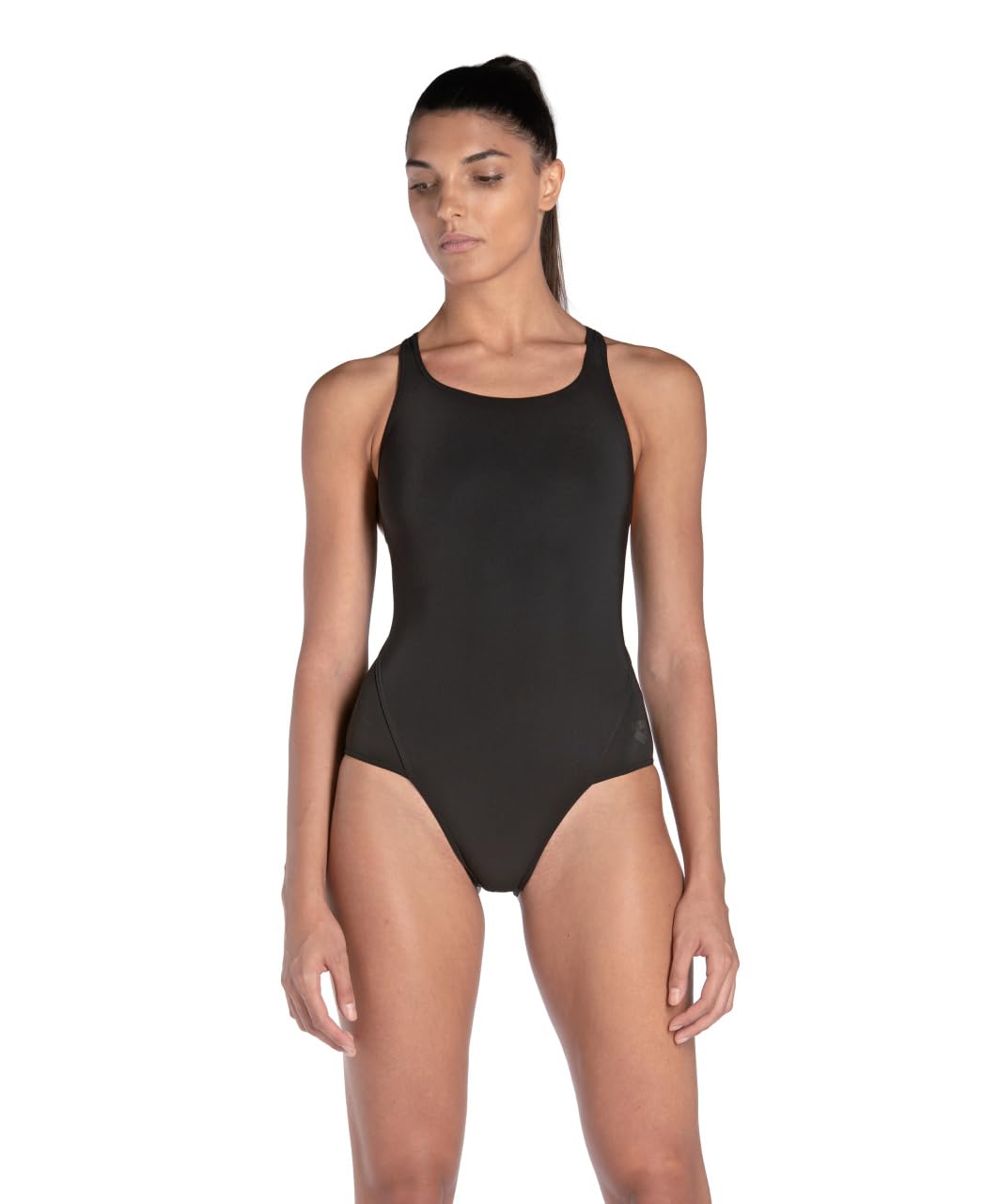 Photo 1 of ARENA Feel Women's Mesh Panels Power Back Swimsuit Supportive Straps Stretchy One-Piece Stylish Suit, Black, US Size 36