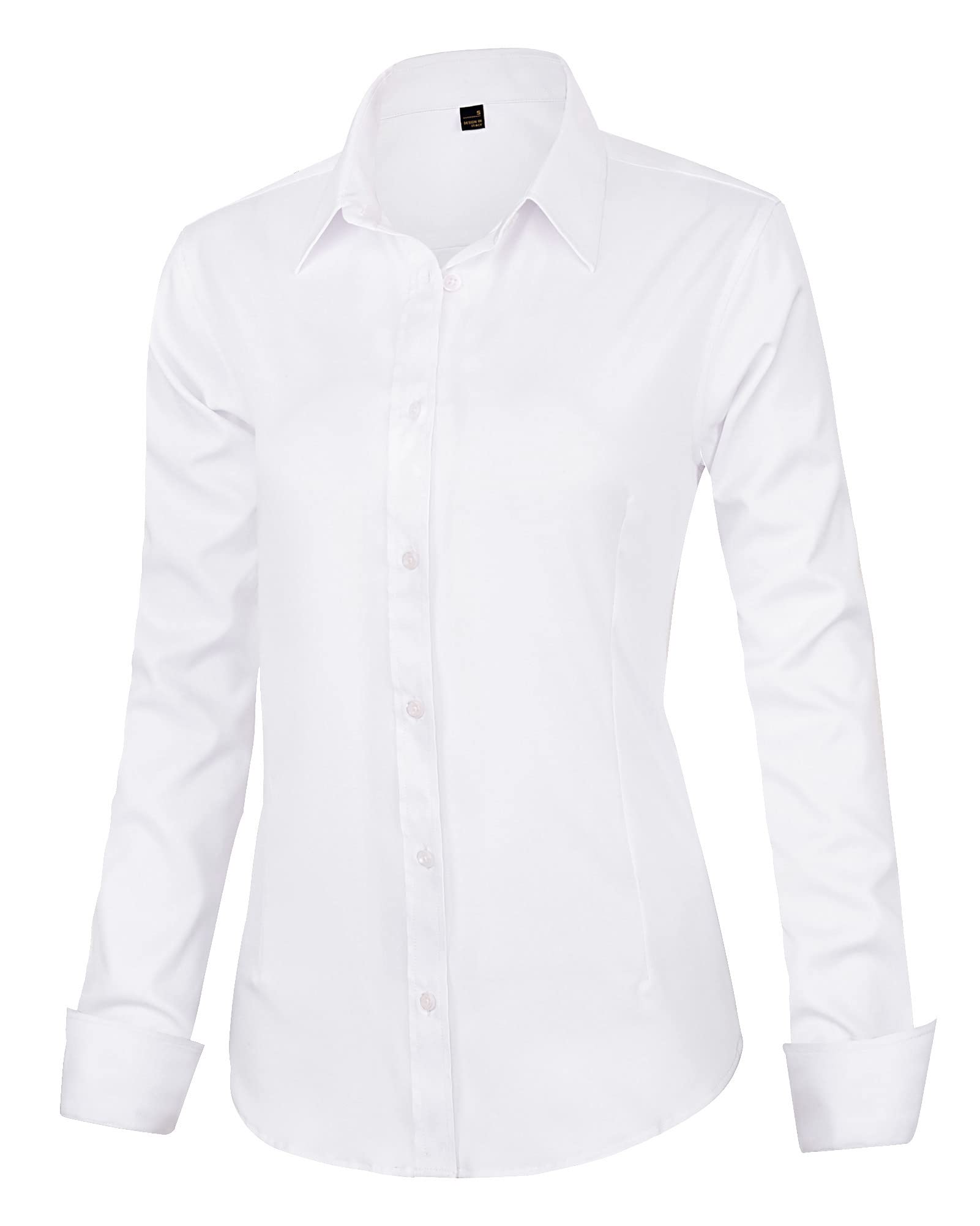 J.VER Womens Dress Shirts Long Sleeve Button Down Shirt Wrinkle-Free Business Casual Blouse Office Work Tops