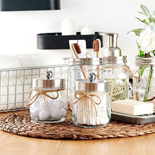 SheeChung Apothecary Jars Set,Mason Jar Decor Bathroom Vanity Storage