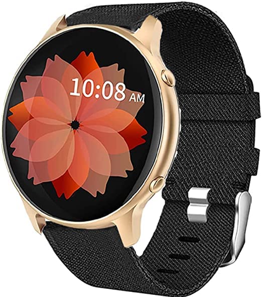 Blueshaweu Compatible for TUYOMA Smartwatch 1.28 Inch Band, Breathable Nylon Woven Fabric Replacement Accessory Strap Compatible for TUYOMA LW36 Smartwatch (Black)