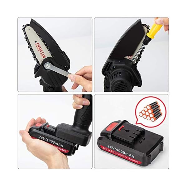 Rowa Mini Electric CHAPASAW CORDLESE, Batteriekettensägen zum Schneiden von Holz, Spitzenscheren für Baumzweig… – Bild 7
