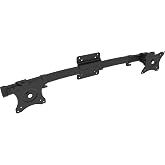 VIVO Black Dual VESA Bracket Adapter, Up to 27 in Screens, MOUNT-VW02A | Installs to Monitor Stand or Wall, Horizontal Assembly Mount for 2 Screens, Sliding Adjustment, Holds 22 lbs Each