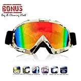 Atv goggles, Motocross Goggles Motorcycle Dirt Bike Ski Goggles Windproof Scratch Resistant Combat Goggles Adjustable UV Protective Safety Outdoor Glasses for Cycling, Climbing, etc (Camouflage)