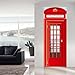 Fymural 3D Telephone Booth Door Wall Mural Wallpaper Stickers Vinyl Removable Decals for Kid Baby Room Decoration 30.3x78.7
