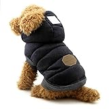 SELMAI Fleece Dog Hoodie Winter Coat for Small Boy Dog Cat Puppy Cotton Hooded Jacket Chihuahua Clothes Blue S