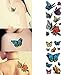3D Temporary Tattoos for Women Flowers Large Lotus Rose Cherry Butterfly Waterproof Tattoo Sexy Fake Stickers Girls Lady Tattoo Body Art