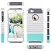 ULAK Case for iPhone SE/5S/5, Slim Fit Protection Case Hybrid Scratch Resistant Hard Back Cover Shock Absorbent TPU Bumper Protective Case(Minimal Mint Stripes+Grey)
