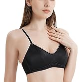 LingDooo Women 100% Mulberry Silk Bra Ultra Thin Soft Underwear Wireless Bra Breathable Smooth