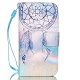 iPhone 4S Case,iPhone 4 Case,JanCalm [Wrist Strap Design][Kickstand] Pattern Premium PU Leather Wallet [Card/Cash Slots] Flip Cover for iPhone 4/4SIncluding-ONE Crystal Pen (Aeolian bells)
