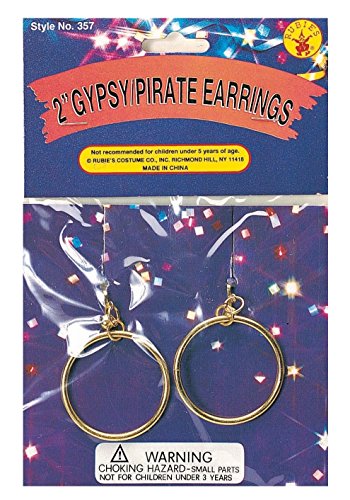 Costume Co Pirate or Gypsy Costume Clip-on Earrings Gold One Size