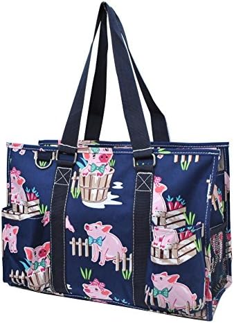 Organizer Tote Bag (Happy Pigs-Navy)