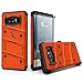 Samsung Galaxy Note 8 Case, Zizo [Bolt Series] FREE [Curved Full Glass Screen Protector]Kickstand[12 ft. Military Grade Drop Tested]Holster Note 8 Orange/Black