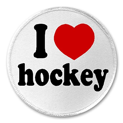 I Love Hockey - 3" Sew / Iron On Patch Sport Team Player Coach Fan Game