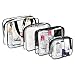 Clear Makeup Bags, Travel Bag/Travel Toiletry Bag Kit 4 Pack Travel Toiletry Cosmetic Bag Portable Waterproof PVC Organizer Case for Men & Women(4 pack, 3 size)