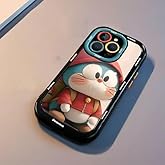 Cartoon Case for iPhone 16 Pro Max 6.9'' Extra HD Screen Protector,Cute Phone Case with Cartoon Cat,Kawaii Cat Phone Cases,Funny Cool Unique Protective Cover for Women Girls Kids (Black)