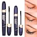 4D Silk Fiber Lash Mascara & Fiber 2-in-1 Set, 3D Effect, Advanced Waterproof Smudge-Proof Formula, Bolder Fuller Thicker Eyelashes, Long-Lasting Clump-free Hypoallergenic [Black]