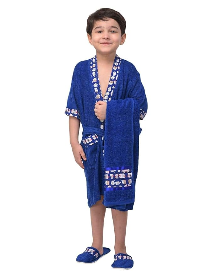 BeautifulGhar Creations 3 pcs Kids Bathrobe Set Bath Gown Bathrobe Bath