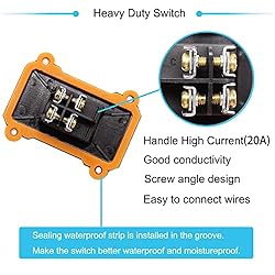 Hmknana IP67 Waterproof Inline Cord Switch 12V DC
