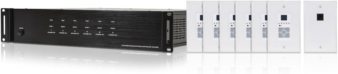CLASSYTEK 6 Zone Home Audio Multizone Controller and Amplifier Kit - NO Logo