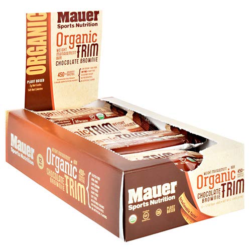 Mauer Sports Nutrition Organic Trim Weight Management Bar, Chocolate Brownie, 12 Count