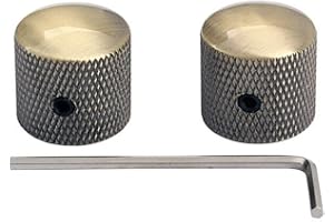 XIYANGJUAN 2Pcs Bronze Electric Bass Guitar Knobs Metal Volume Tone Speed Control Dome Knob with Wrench for Telecaster Electric Guitar Bass Accessories (Bronze)
