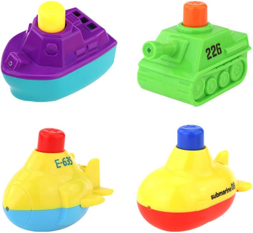 RIsxffp 4Pcs Mini Bathtub Toy for Baby Colorful Boat Model Squirt