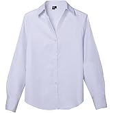 Womens White Y Neck Button Down Shirt Long Sleeve Tops Dressy Business Casual Blouse