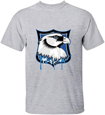 Yigenvren Men Personality Eagle Badge T Shirts for Men S gray