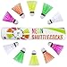 Neon Plastic Shuttlecocks | 10-Count of Highly-visible, Brightly-colored Badminton Birdies in Ultra-neon Pink, Green, Orange, Yellow, and White | Durable Nylon and Plastic Materials