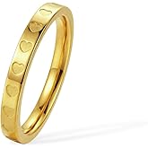 munone 2mm Gold Ring for Women Men,18k Gold Plated Titanium and Stainless Steel Band Ring