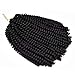 Leeons 3 Packs 8 Inch Fluffy Twist Hair Spring Twist Hair Braiding Ombre Colors Bomb Twist Hair Passion Twist Hair Ombre Crochet Braids Synthetic Braiding Hair Extensions (#1B-Black)