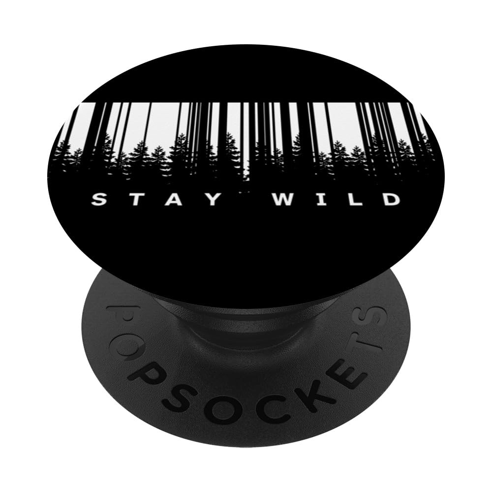Embrace Adventure with Stay Wild Forest Silhouette Design PopSockets Swappable PopGrip