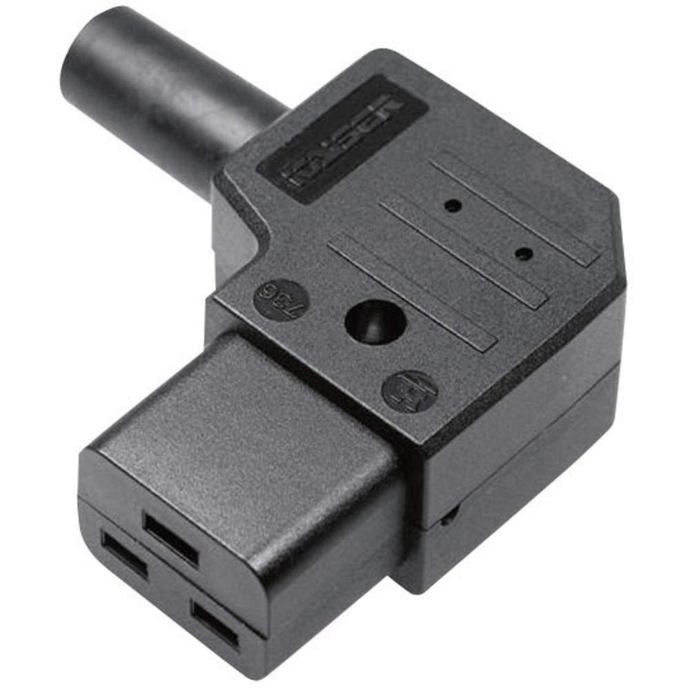 Kaiser 736/sw/C Cold Device Connector 736 Socket, Angled Total Number of Poles: 2 + PE 16A Black 1