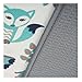 LHFLIVE Microfiber Owl Dish Drying Mat Gray 18 x 24 Inch Extra Large Gray Fox Double-sided Design