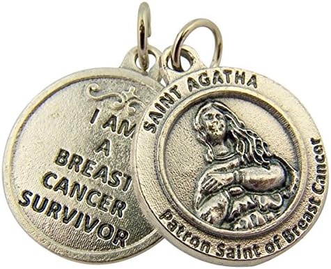 Catholic SaintsSilver Toned Base Catholic Patron Saint Medal Pendant, 3/4 Inch