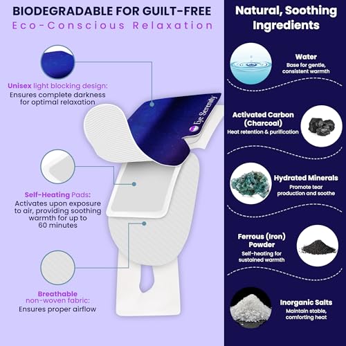 Self Heating Warm Compress for Dry Eyes, Steam Eye Mask I Heated Fast Relief for Stye, Puffy Sensitive Eyes - Long Lasting Moist Heat for Sleep, 15 Pack