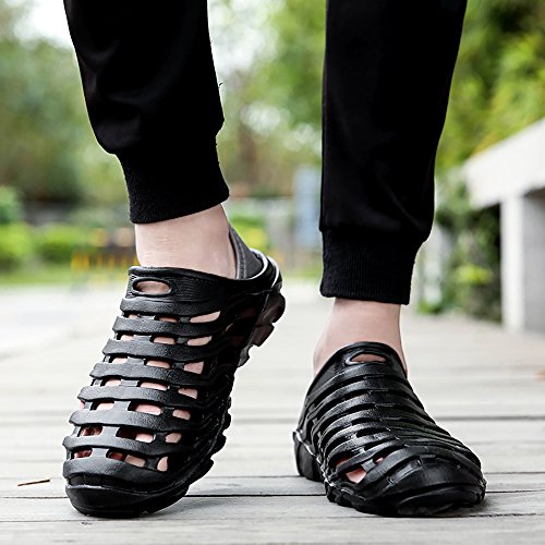 Kqpoinw Summer Unisex Garden Clogs Walking Slippers Lightweight Breathable Sandals Anti-Slip Quick Drying Beach Water Shoes (ï¼ˆMenï¼‰8.5 US/43 EU=10.43", Black)