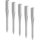 E&K Fence Post Anchor Spikes Ground Pole Sleeves Metal Pack of 5 1-5/16 Inches Inner Diameter for Garden Backyard Grass Clay Dirt Surface
