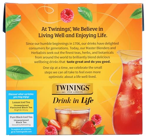 TWININGS, TEA ICED HERBAL STRAWBERRY RASPBERRY, 72 COUNT