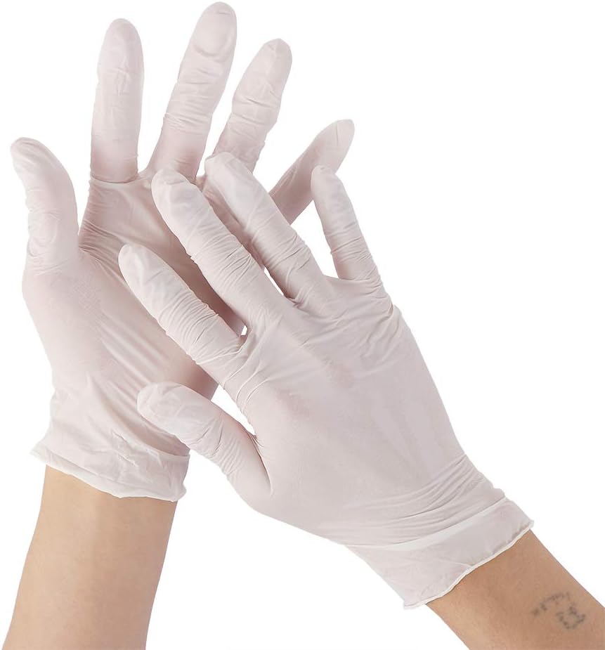Disposable Nitrile Gloves Medium-White, 100 Count - Powder Free, Latex Free, Highly Elastic,Puncture Resistant Safety Gloves | Non-Sterile, Ambidextrous, Food Safe