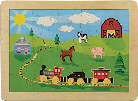 11" x 15" Countryside Railroad Puzzle - Made in USA