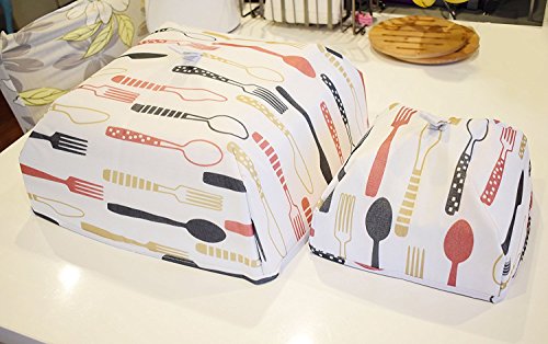 Tinsay Foldable Insulated Food Cover with Aluminum Foil Winter Table Hot Food Insulation Cover Dish Keeping Pizza Hotdog Hot (Small+Large)