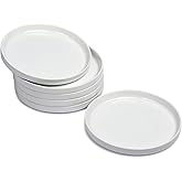 WishDeco Ceramic Appetizer Plates Set of 6, Small Dessert Plates Set, 18cm / 7 Inch White Round Porcelain Dinner Dishes for S